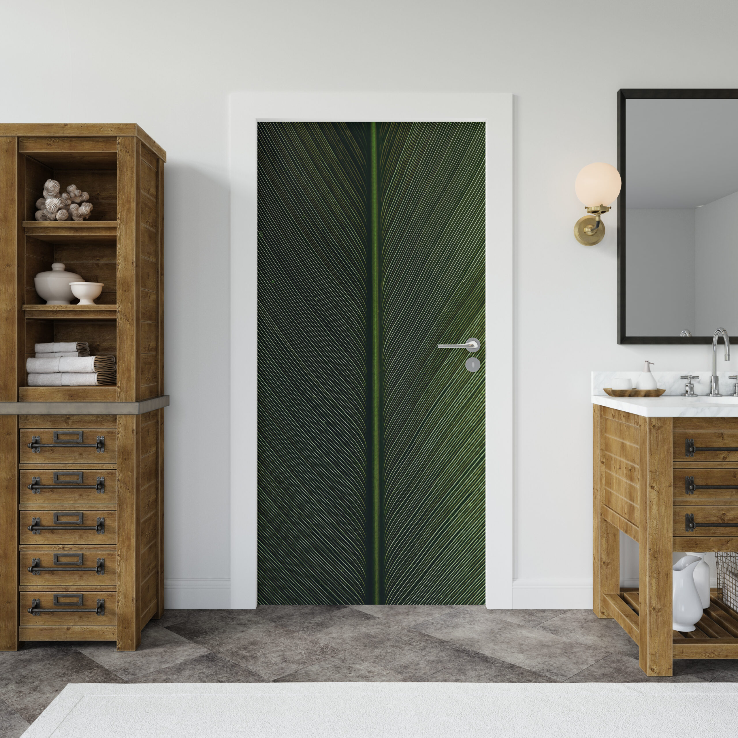Deursticker Groen blad