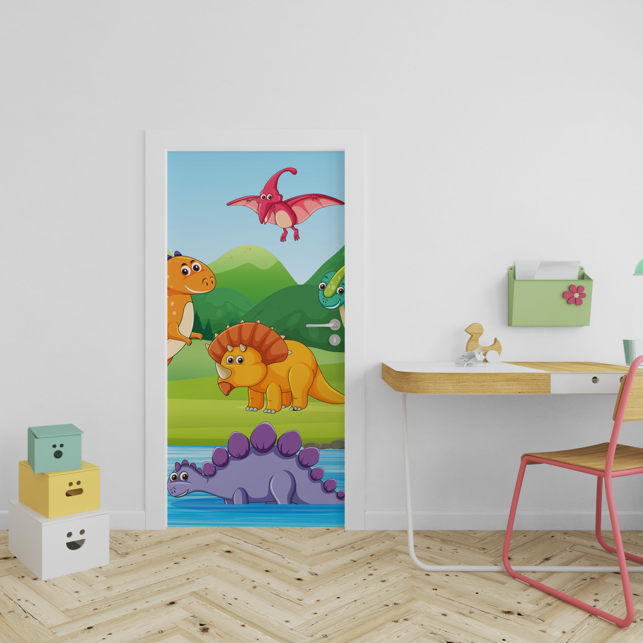 Deursticker Kinderkamer Dino 3