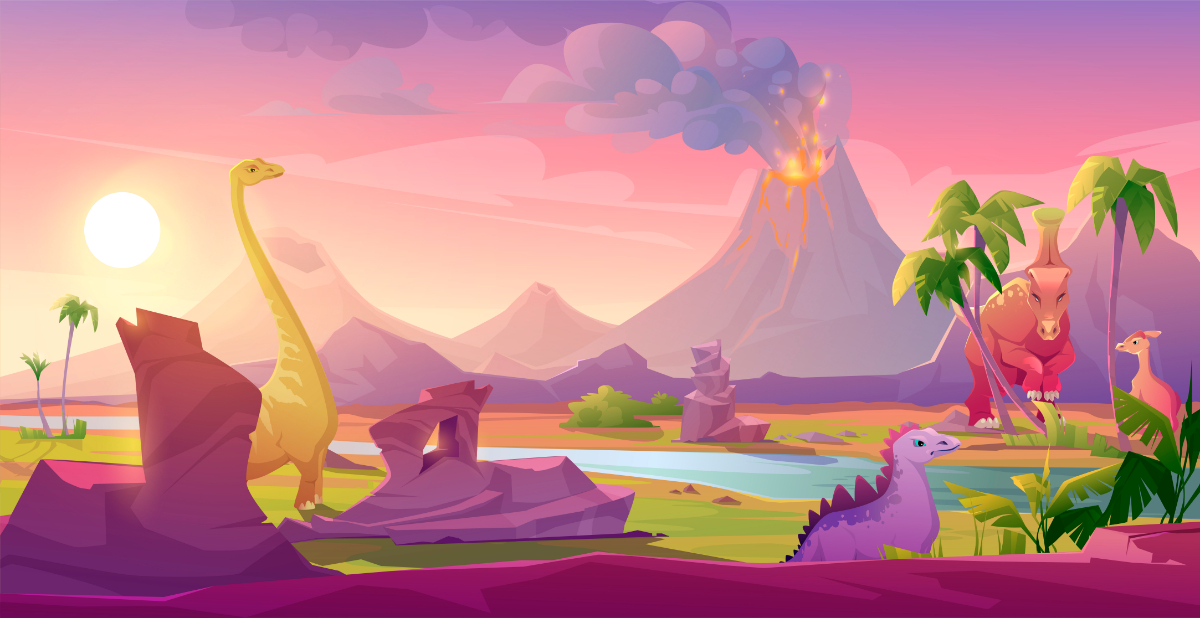 Behang Stoere dino-wereld