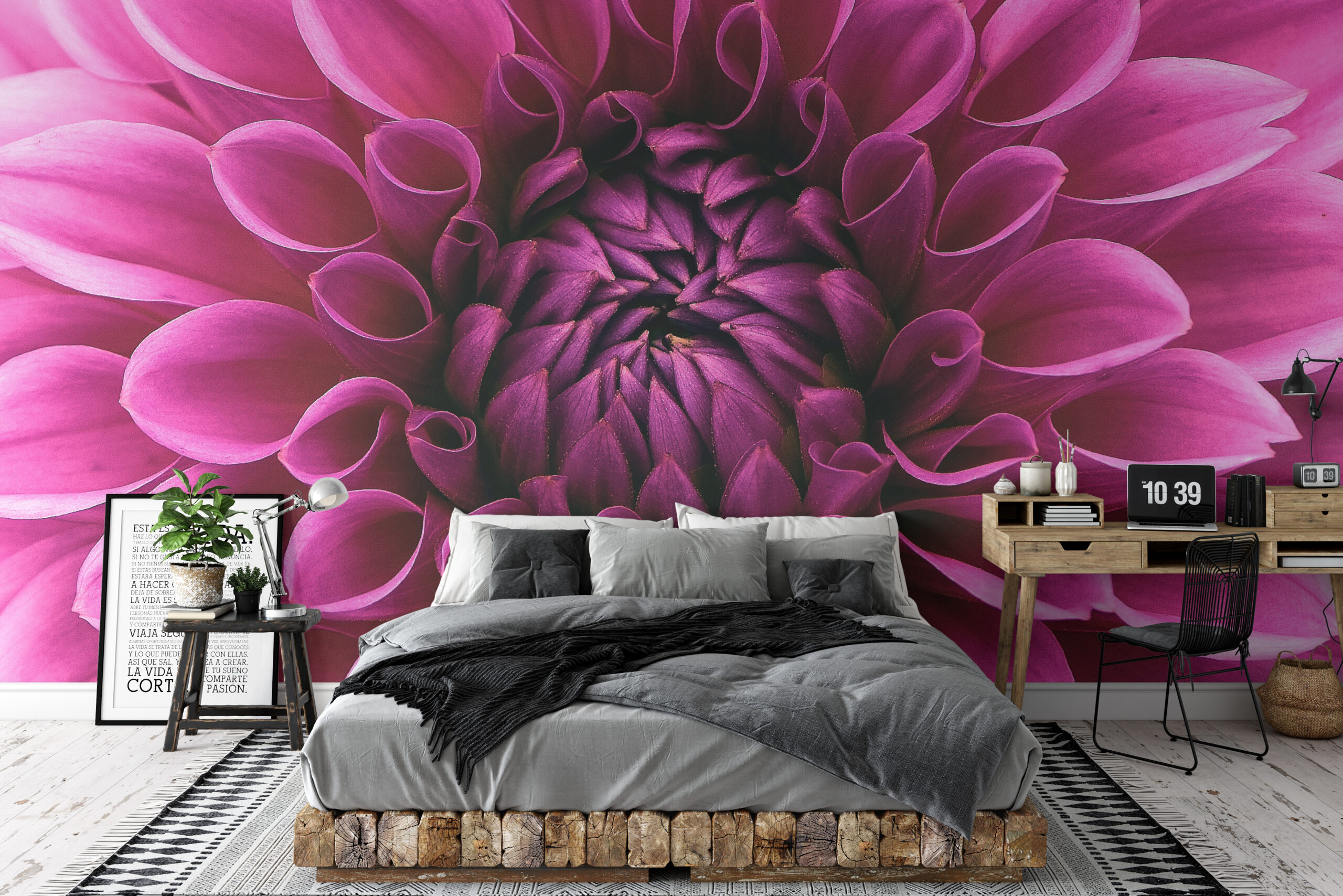 Behang Paarse Dahlia