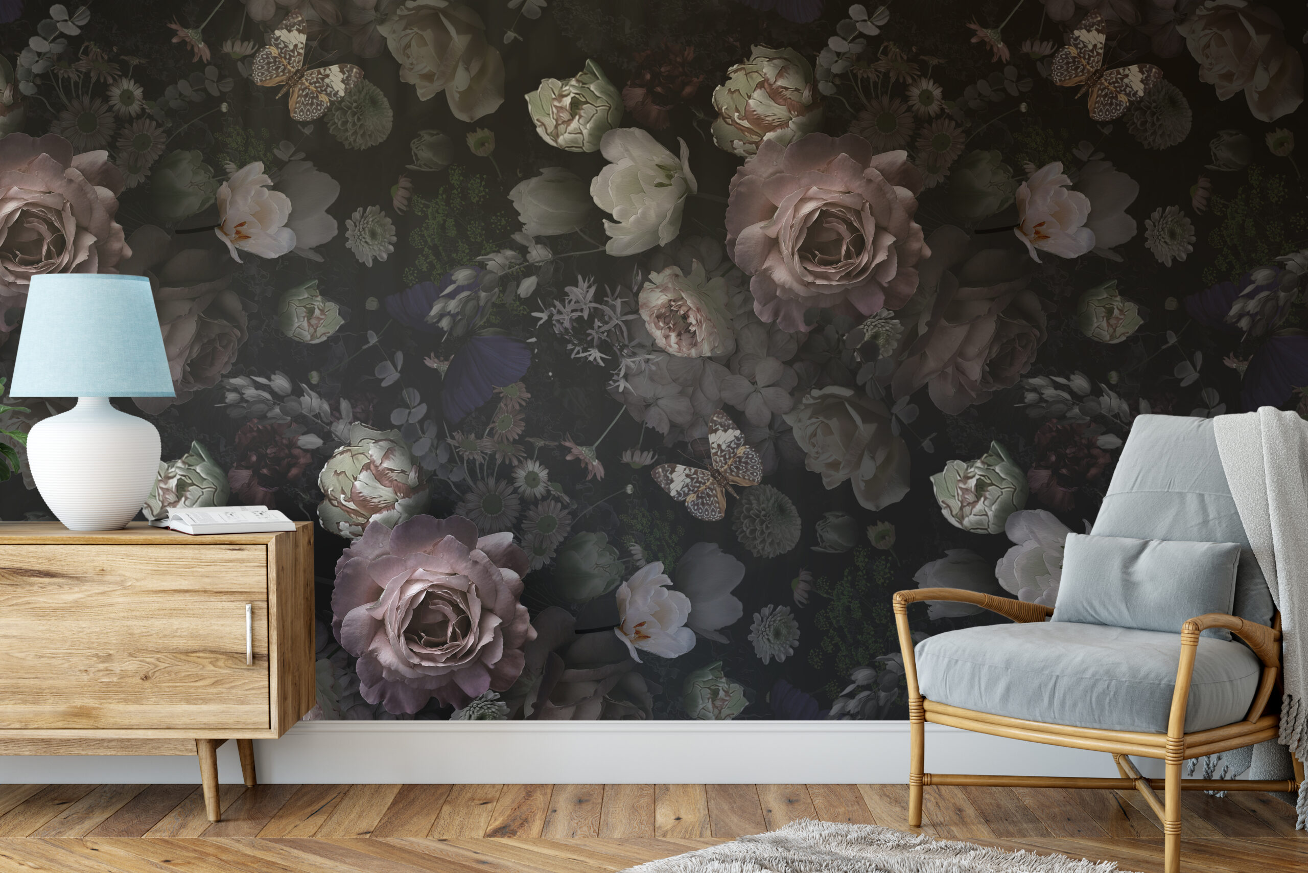 Behang Retro rozen