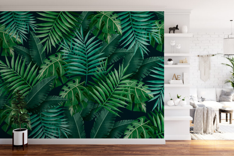 Behang Palm bladeren